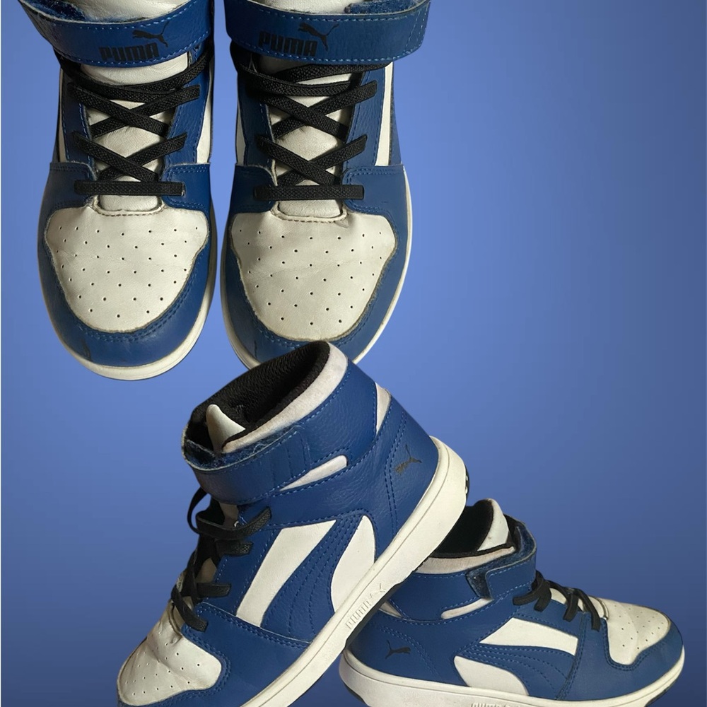 Puma Kids Blue and White Sneakers
